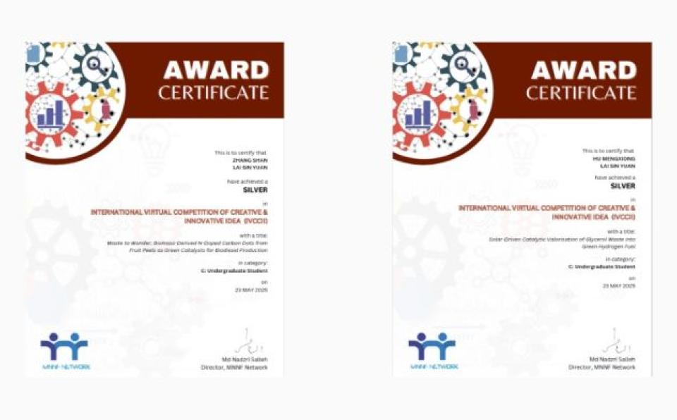 Silver Prize Awarded to Students at International Innovation Competition 2025 banner