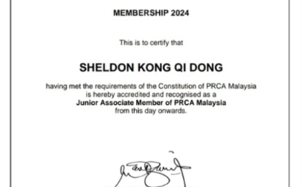 XMUM Student Wins Persuasive Pen Prize in Malaysia Public Relations Awards 2024 2
